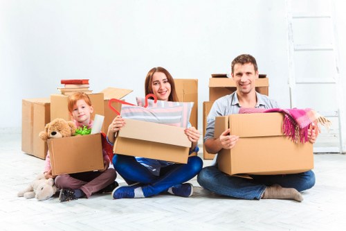 Boxes and furniture prepared for storage collection