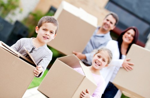 Professional movers coordinating an office relocation in Storage Lambeth
