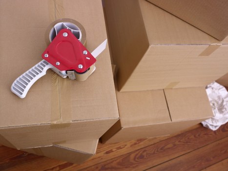 Packed items ready for storage and later return